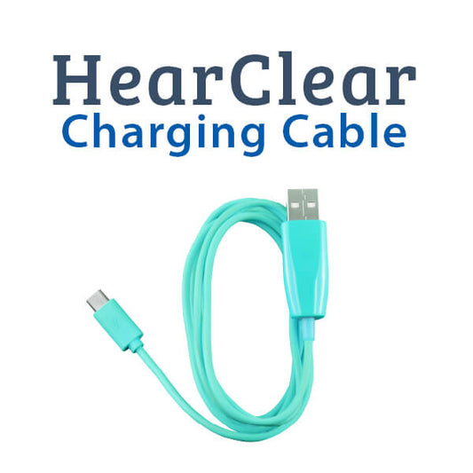 Blue Charging Cable for HearClear Rechargeable Hearing Aids